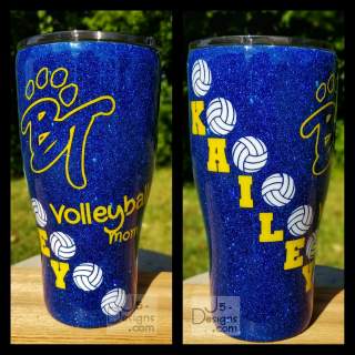 Glittery Volleyball Mom Tumbler