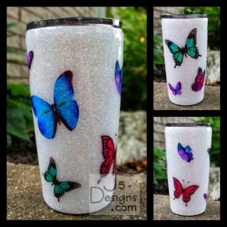 Butterfly Glitter Tumbler