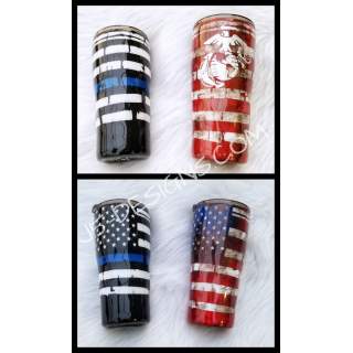Distressed Flag Tumbler