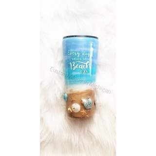 Beach Tumbler with 3D Shells